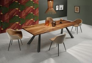 Zeus MT, Table avec structure en acier et plateau en bois