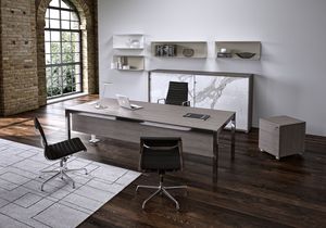 Zefiro comp.4, Table rectangulaire en aluminium pour les bureaux oprationnels