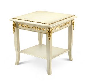1470LQ/TL, Table d'appoint en bois sculpt avec plateau carr