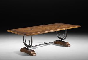 Art. 556-557 table, Table rfectoire avec fer forg  la main