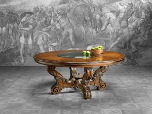 Art. 821 table, Table ronde avec insert en cristal fondu