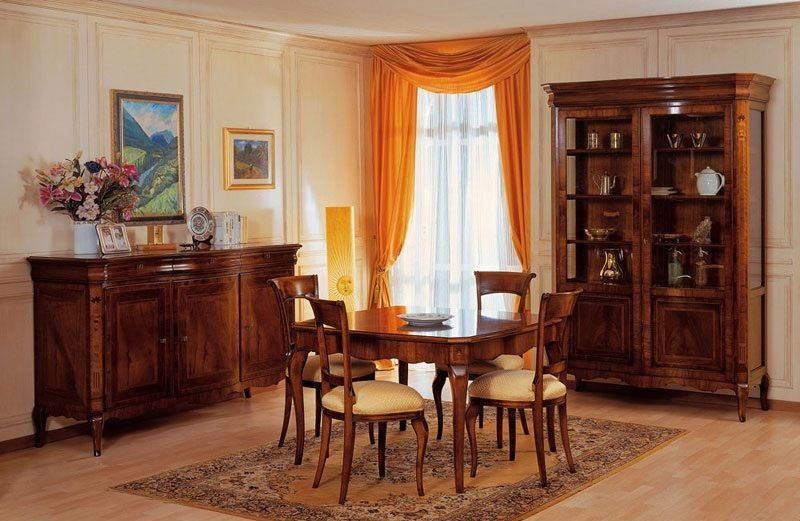Art. 903 table '800 Francese, Tables classiques en bois travaillé, avec des extensions