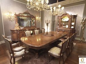 Beatrice, Classique salle  manger de luxe, table en bois massif