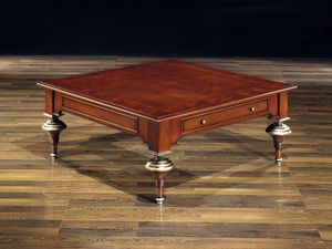BILL table  caf 8444T, Petite table classique en htre sculpt, jambes originales