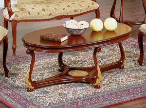 Brianza table basse plateau ovale en bois, Table basse ovale