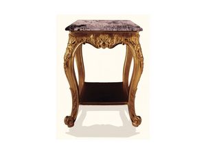 Coffe Table art. 306, Table basse en bois avec plateau en marbre noir