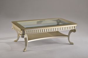 DINER table de caf 8448T, Table basse rectangulaire, en htre et cristal, pour les htels