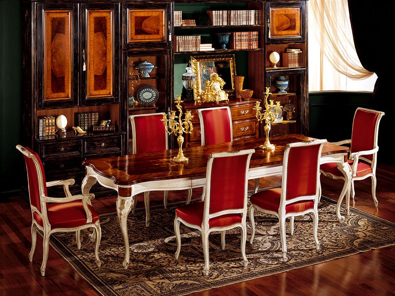 Display table 829, Table à manger en bois, style classique de luxe