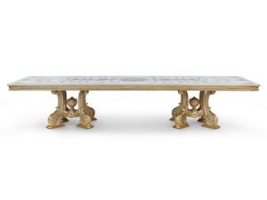 Eufrasia, Table luxueuse, plateau avec incrustations raffinées à thème floral