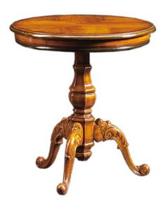 Filiberto FA.0115, Table basse ronde en bois faits  la main, stile baroque