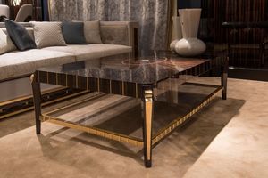 Jeremy rectangulaire, Table basse rectangulaire, placage, pour les salles de vie classiques de luxe