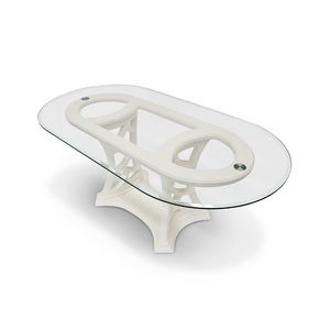 MONTE CARLO / table, Table ovale avec plateau en verre
