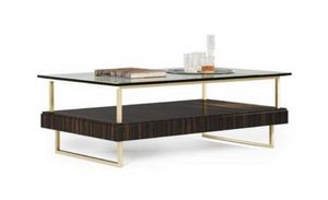 New York table, Table basse de style contemporain avec plateau en verre