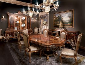 Odessa, Incrust de salle  manger, table en bois massif dans le style Empire