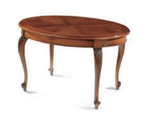 Settecento table ovale, Extensible table ovale, incrusté de chevrons