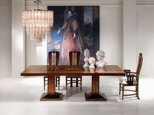 TA46 Luci della ribalta table, Table  rallonges en bois pour meubles classiques