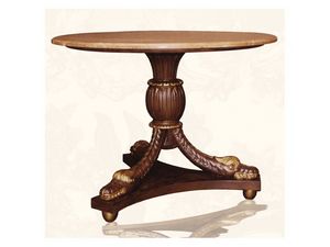 Table art. Croco, Table à manger en bois avec plateau en marbre rouge
