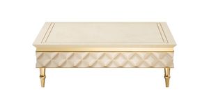 SIPARIO table basse 1, Table basse de style classique, avec pieds dorés