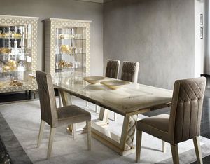 SIPARIO Table, Table rectangulaire en bois pour salles à manger classiques