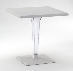 FT 718, Table avec base et top en aluminium, colonne de polycarbonate