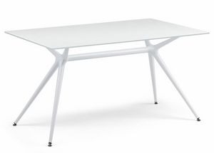 Metropolis 140X85 cm, Table en mtal avec plateau en verre, pour l'extrieur