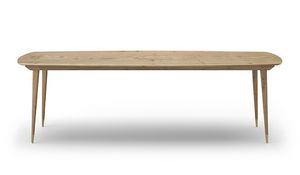 Table Coco 061, Table rectangulaire en bois avec des bords biseauts