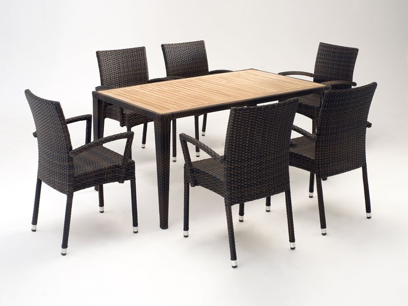 FT 2025.160 - London, Table et chaise avec accoudoirs, différentes couleurs, pour l'extérieur