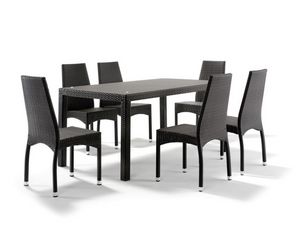 FT 2030 / 160, Table en aluminium tress, avec plateau en verre