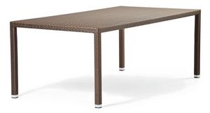 Lotus table 2, Table en aluminium recouvert de fibres tisses, pour les jardins