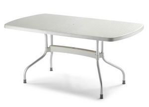 Olimpo rectangulaire, Table de jardin en aluminium et polypropylne, inclinables top
