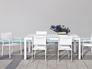 Plaza table, Table rectangulaire en aluminium, une utilisation en extrieur