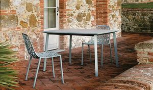 Tile 871010 Table, Table carre en aluminium avec dessus en porcelaine