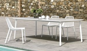 Tile 872010/873010 Table, Table rectangulaire en aluminium peint pour bar extrieur