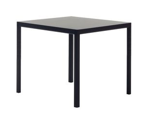 Volta, Table avec structure en aluminium, plateau stratifi ou en verre, galement adapt pour une utilisation en extrieur