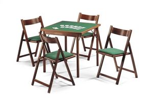 Gioco 112 table 80x80, Table de jeu avec plateau en tissu vert