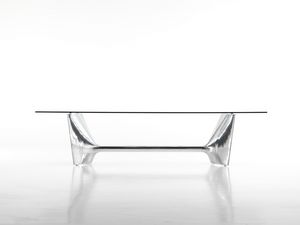 Fratino, Table avec base lgante en fonte d'aluminium