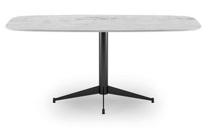 Table plateau marbre hexagonal, Table avec plateau en marbre