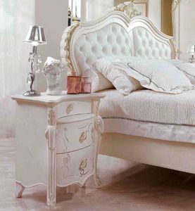 Incanto Art. 436, Table de chevet en bois laqu�e, � style classique