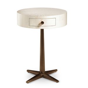 City tamburino, Table de chevet avec pied central en m�tal