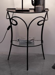Minuetto, Table basse / table de chevet en fer et cristal