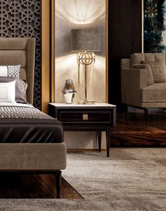 Miracle Art. MH 630, Table de chevet en bois, disponible avec plateau en marbre