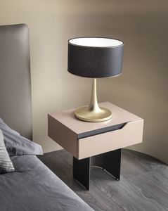 Mirage table de chevet, Table de chevet moderne avec base en m�tal courb�