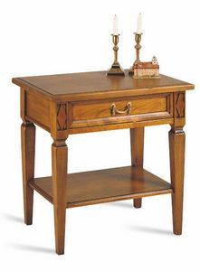 Villa Borghese table de nuit 5374, Table de chevet en bois de style classique