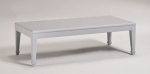 LUNA large small table 8239T, Table basse rectangulaire en bois, style classique