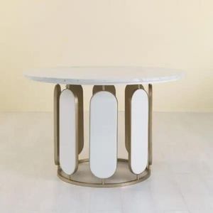 Sultana CT-VG, Table avec plateau rond en marbre blanc