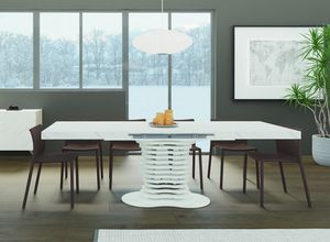 Table Otto.2, Table avec plateau extensible en marbre Canova