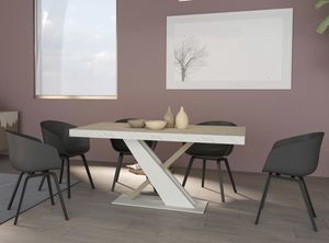 Table Z.1, Table � manger avec plateau en marbre, avec rallonges