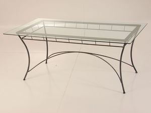 Modern Table, Table avec plateau en verre pour l'extrieur
