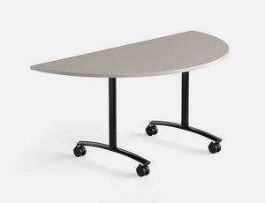 Archimede AM, Table sur roulettes avec plateau rabattable semi-circulaire