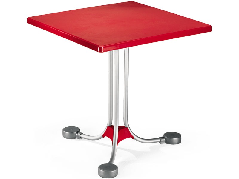 Table 72x72 cod. 06, Table basse carrée avec base en aluminium de contrepoids